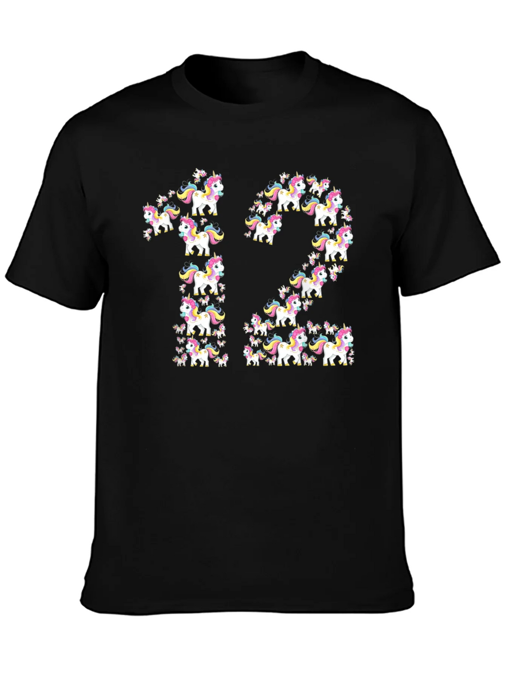 Unicorn 12th Birthday T-Shirt - Black product image 3