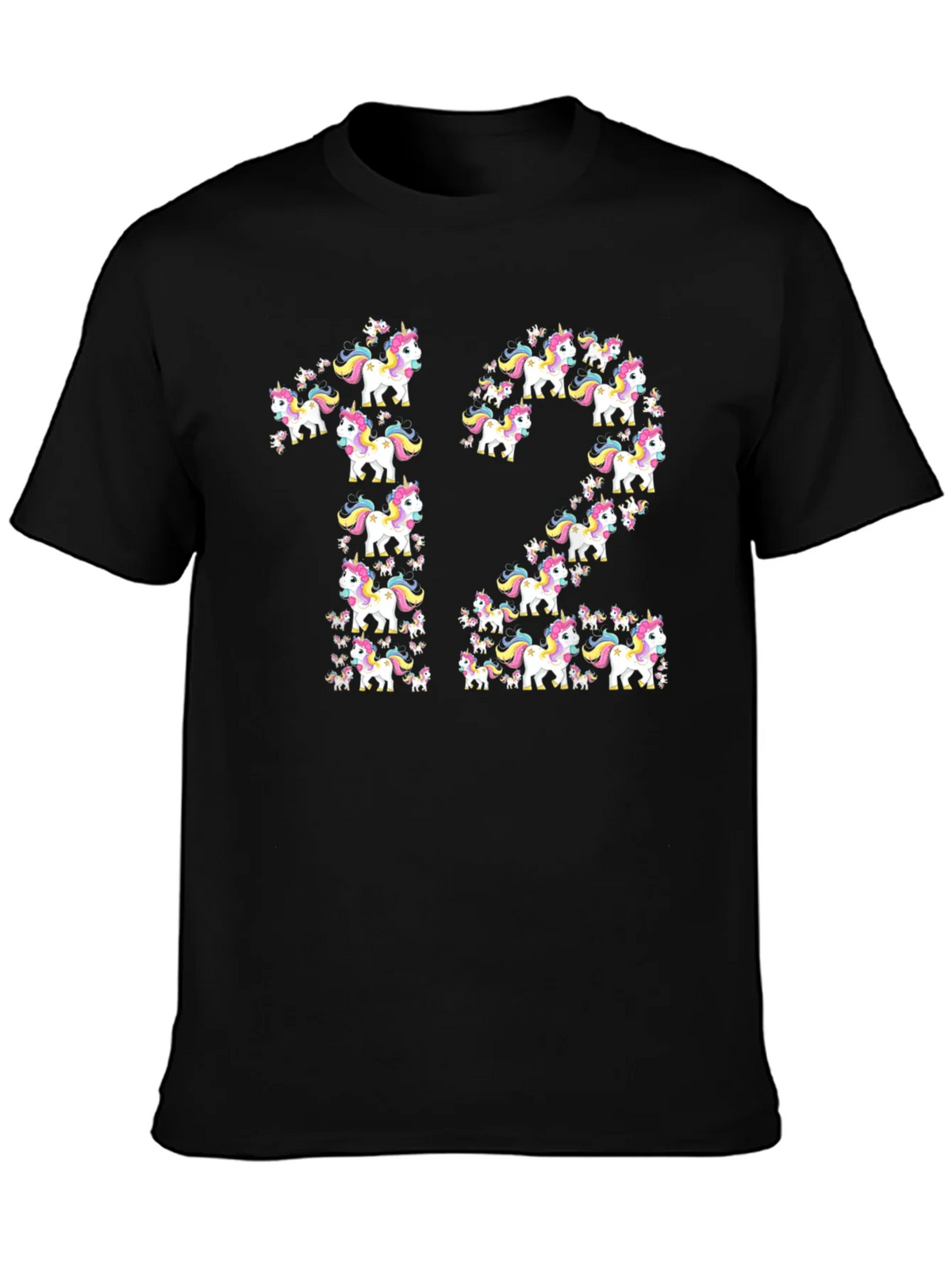 Unicorn 12th Birthday T-Shirt - Black product image 3
