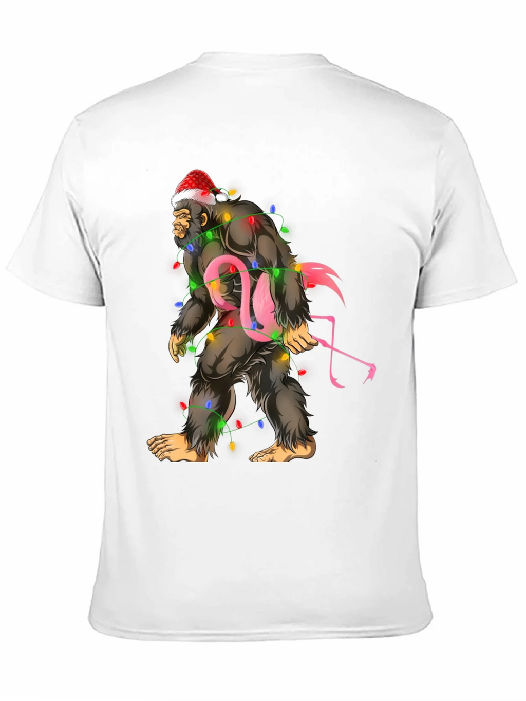 Sasquatch Flamingo Christmas Lights Graphic Tee product image 10