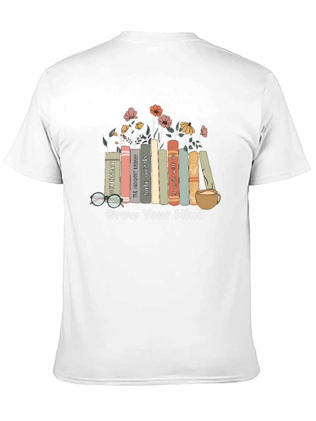 Grow Your Mind Books & Flowers Graphic Tee product image 8