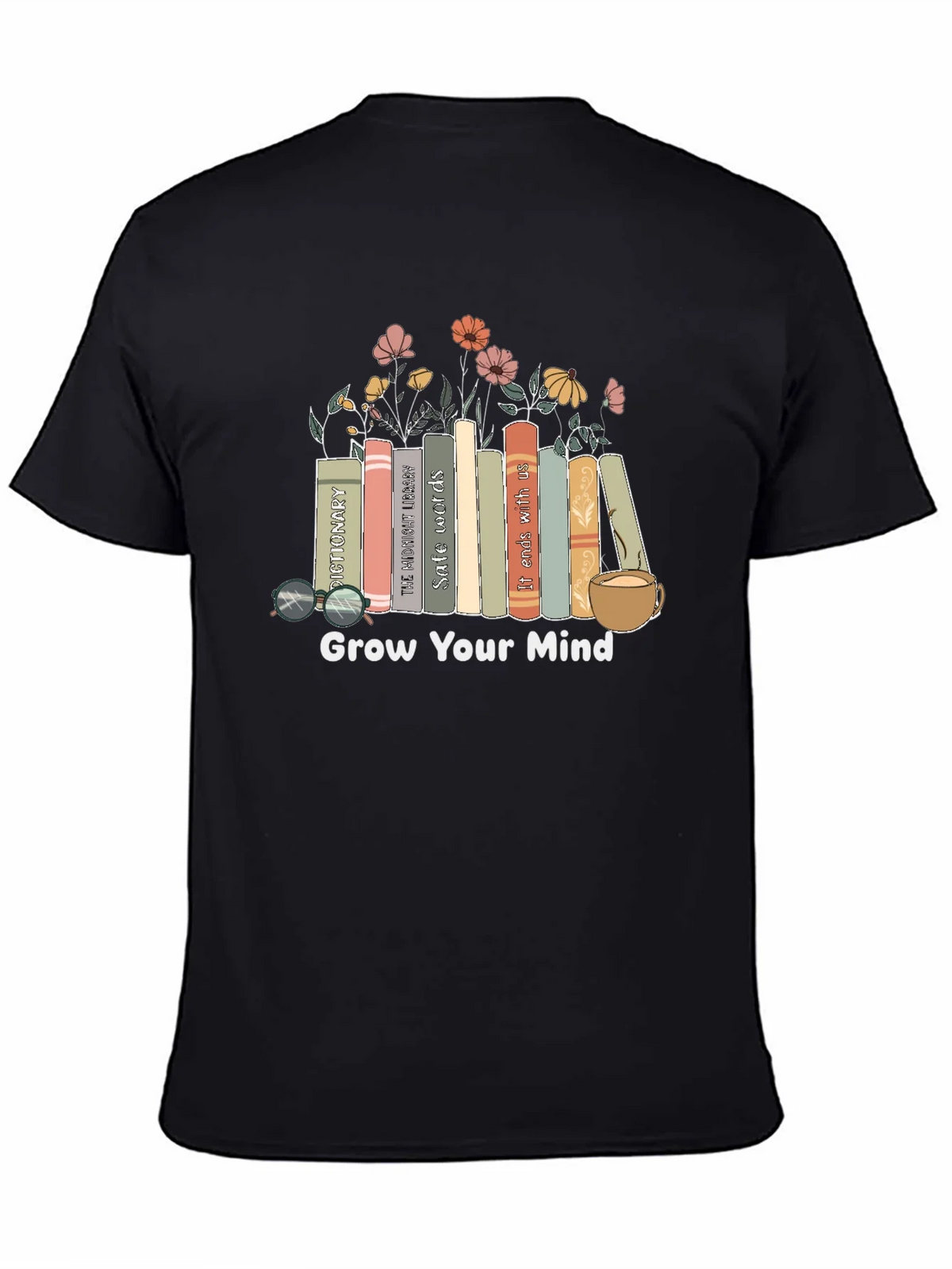 Grow Your Mind Books & Flowers Graphic Tee product image 3