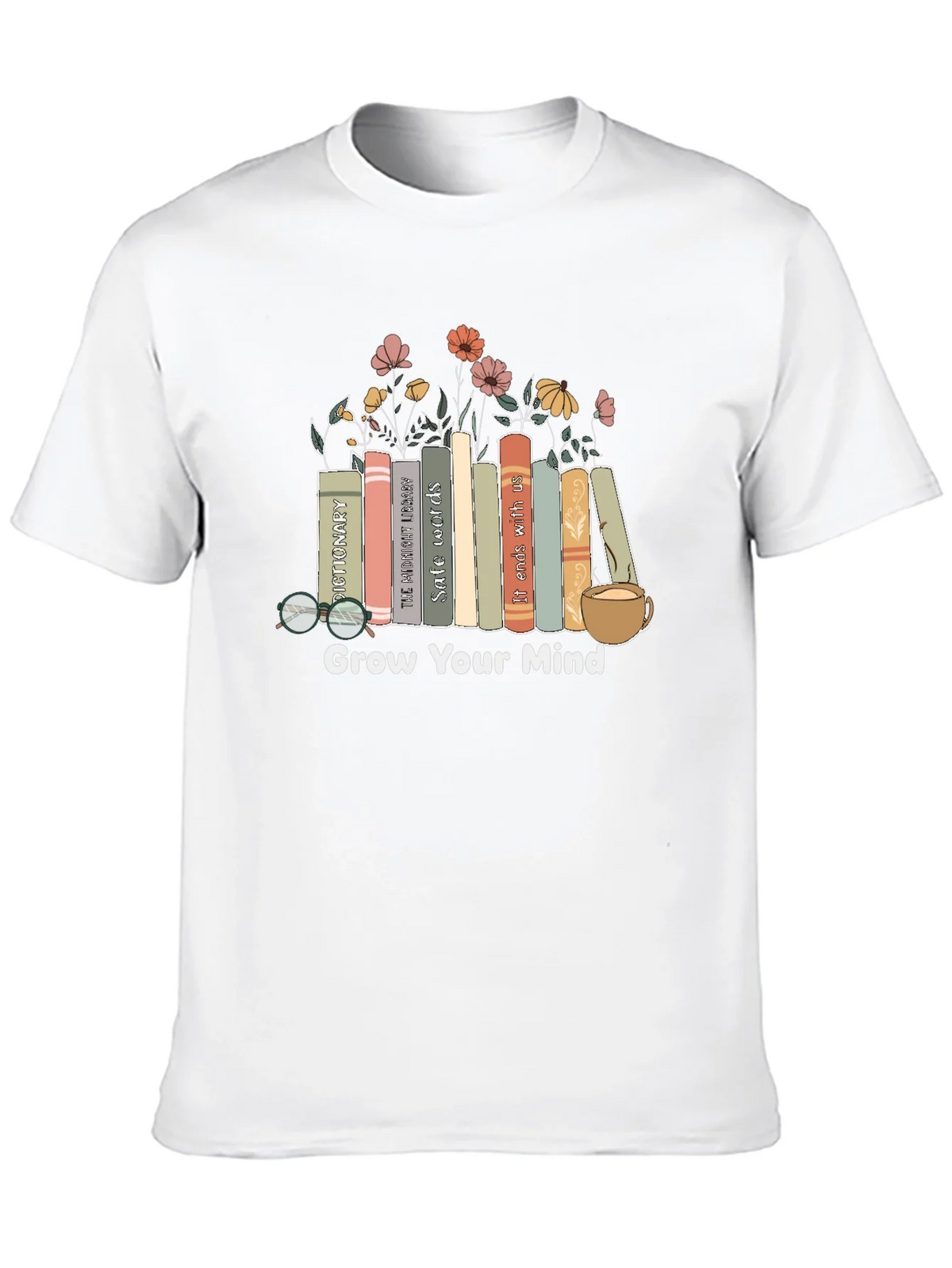 Grow Your Mind Books & Flowers Graphic Tee product image 7