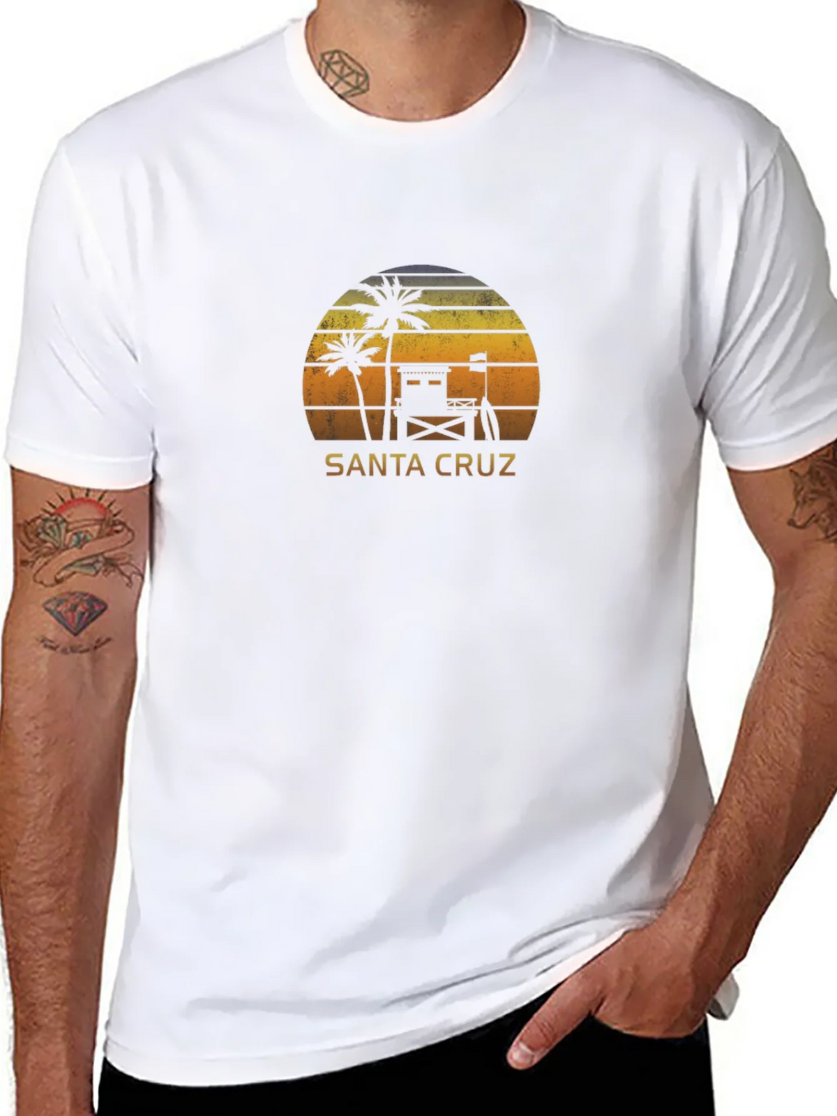 Santa Cruz Beach Sunset Graphic Tee - Black product image 3