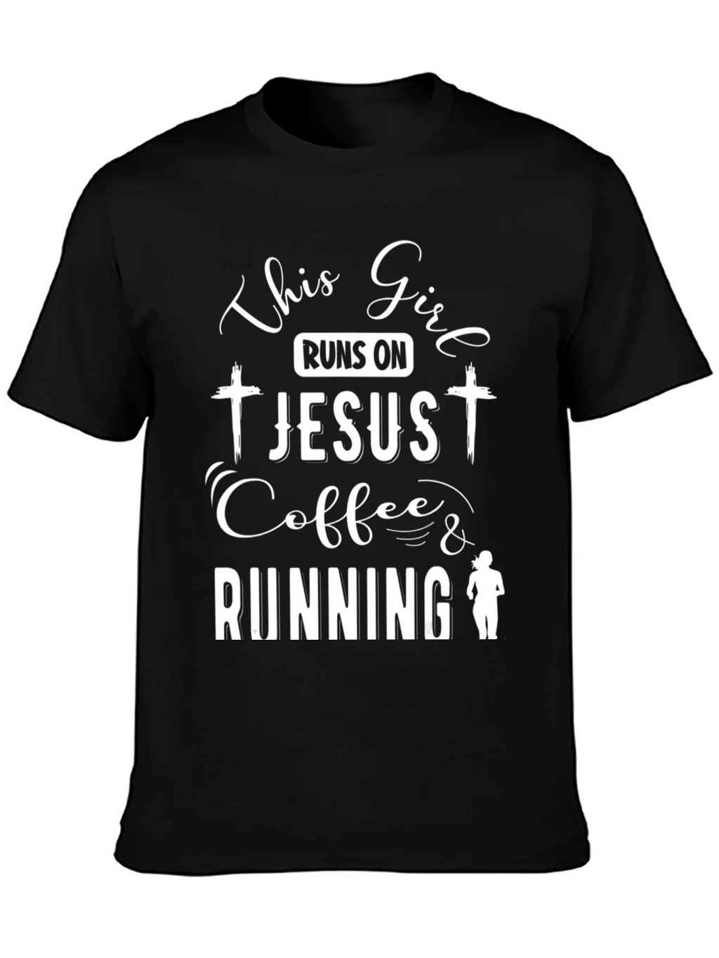 This Girl Runs on Jesus Coffee & Running Black T-Shirt product image 3
