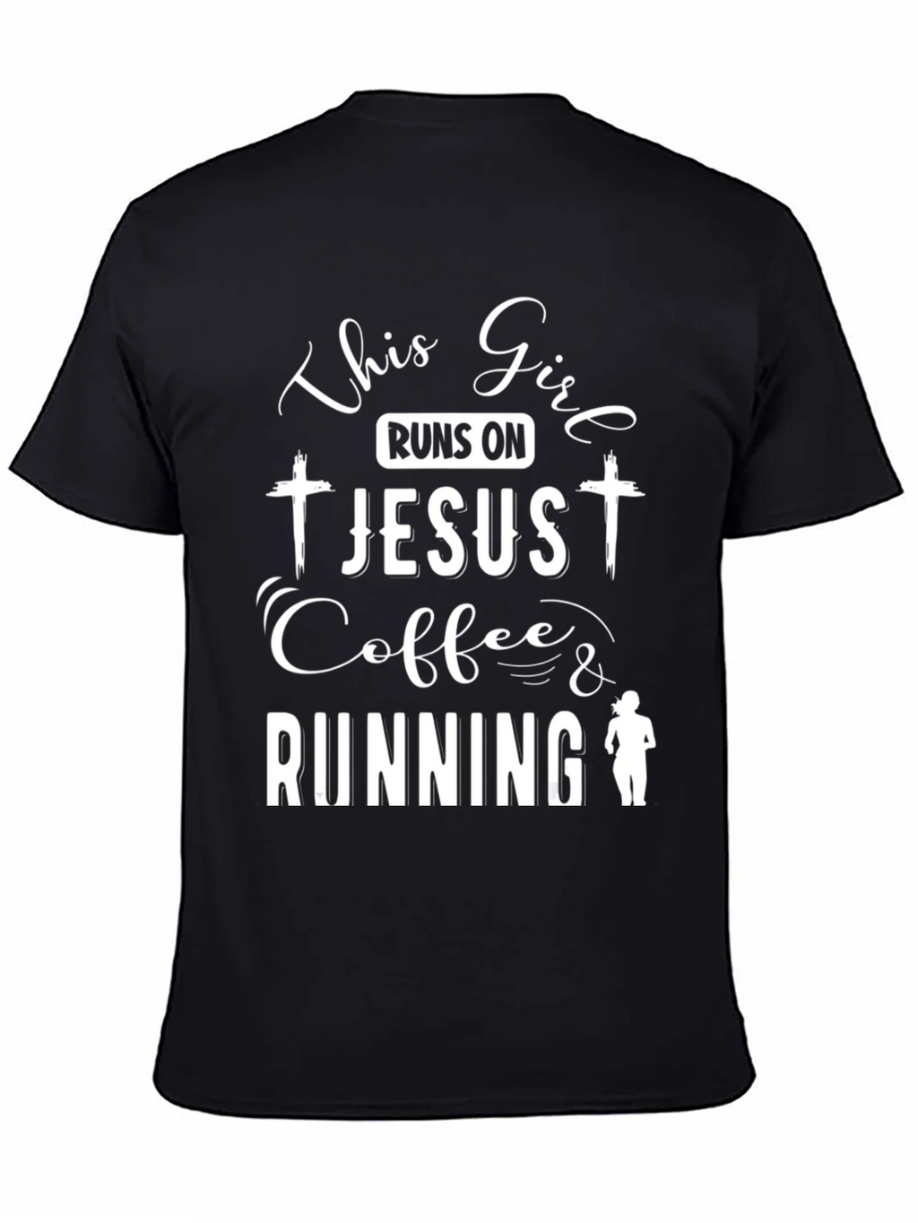 This Girl Runs on Jesus Coffee & Running Black T-Shirt product image 4