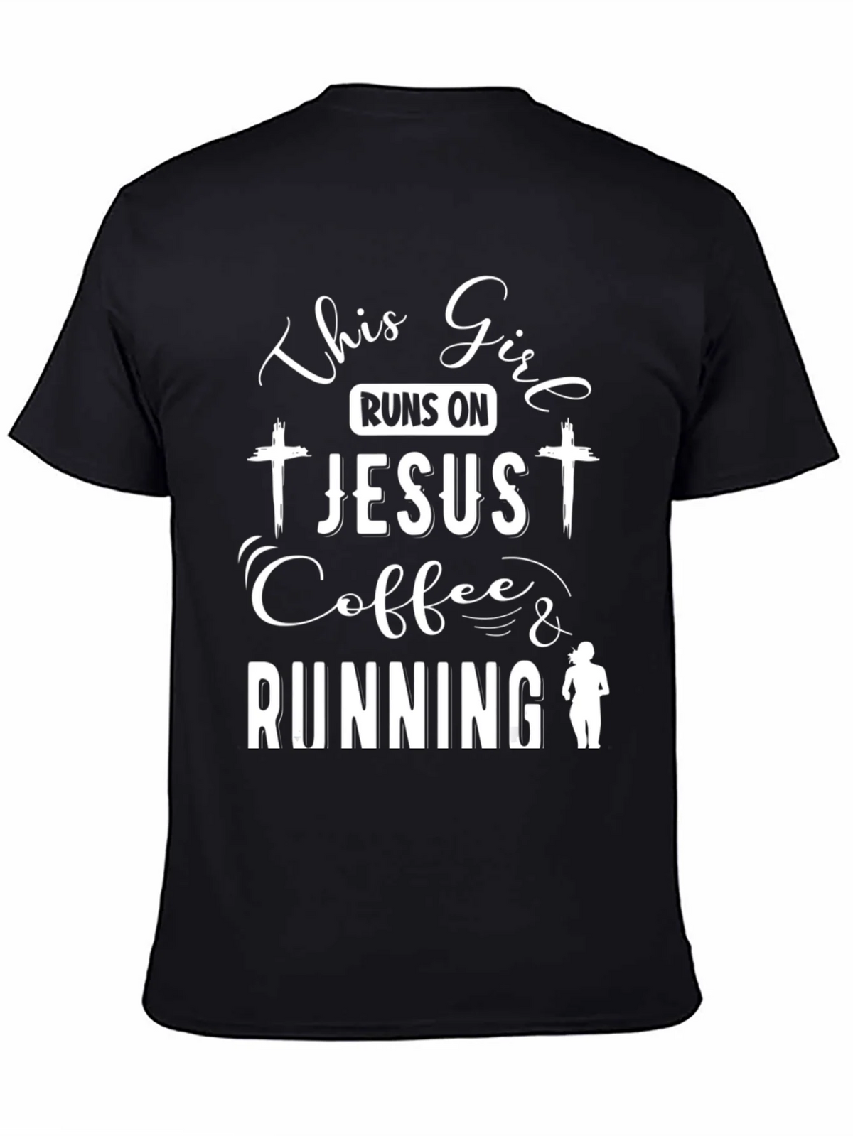 This Girl Runs on Jesus Coffee & Running Black T-Shirt product image 4