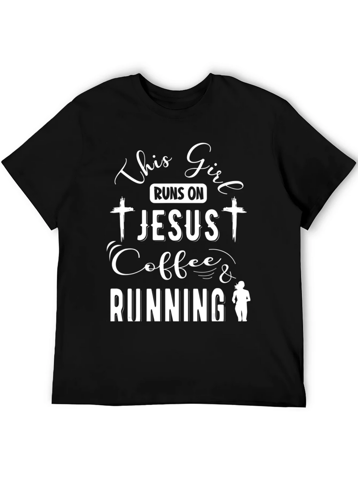 This Girl Runs on Jesus Coffee & Running Black T-Shirt product image 5