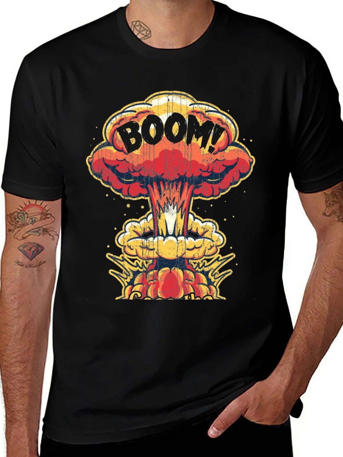 Boom! Graphic Print T-Shirt - Black Cotton Tee product image 1
