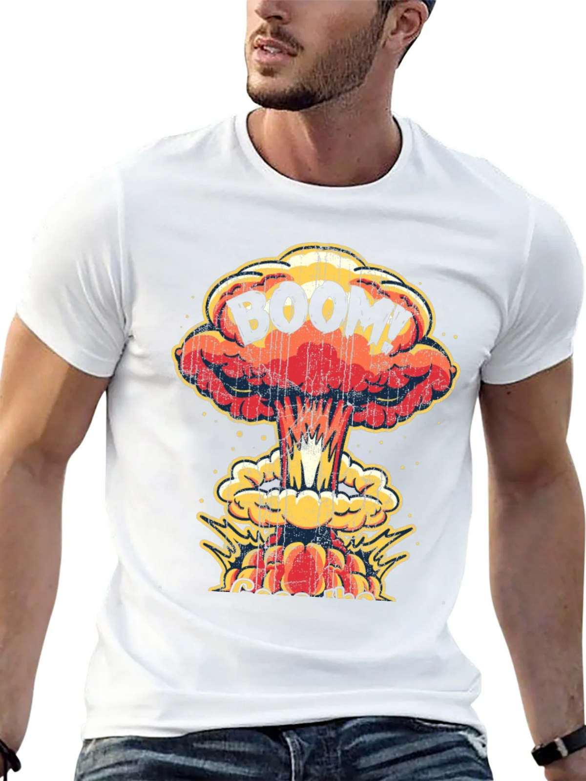 Boom! Graphic Print T-Shirt - Black Cotton Tee product image 12