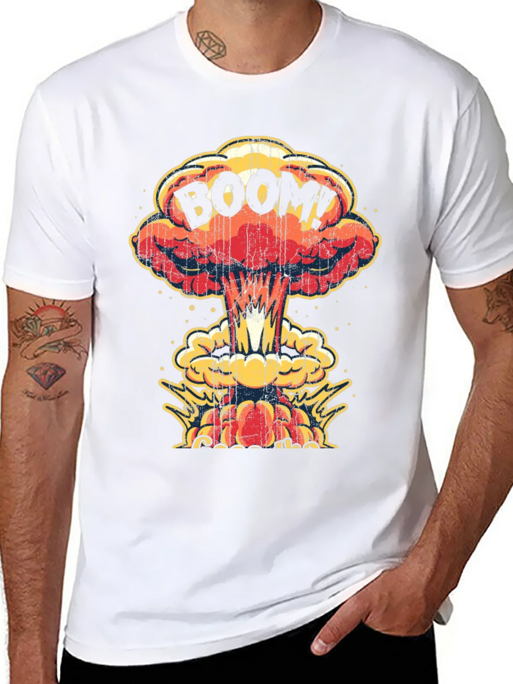 Boom! Graphic Print T-Shirt - Black Cotton Tee product image 7