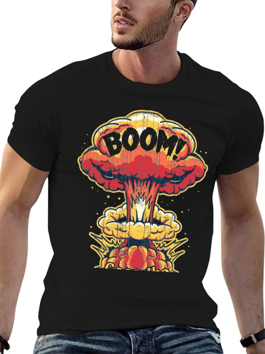 Boom! Graphic Print T-Shirt - Black Cotton Tee product image 6