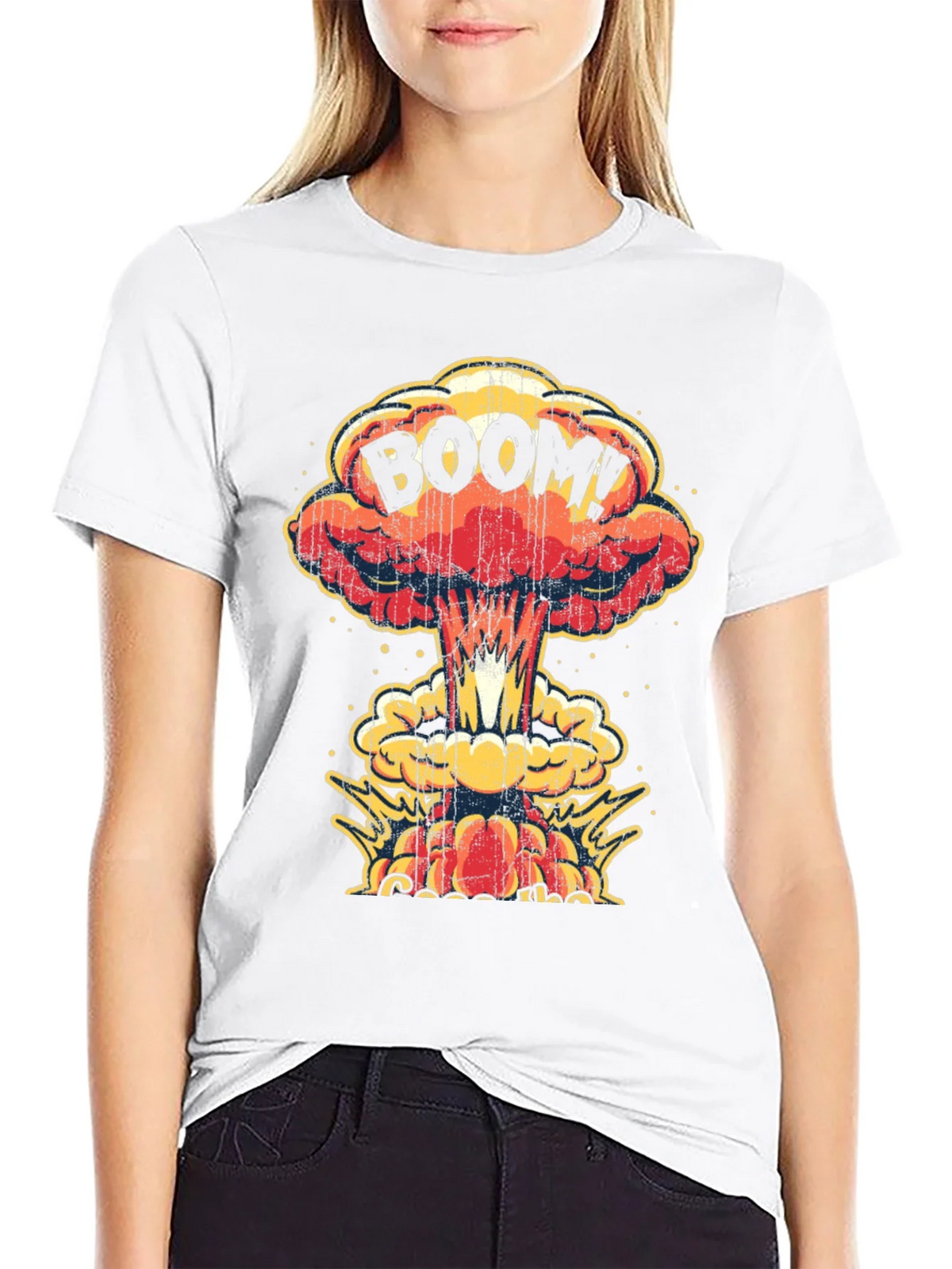 Boom! Graphic Print T-Shirt - Black Cotton Tee product image 8