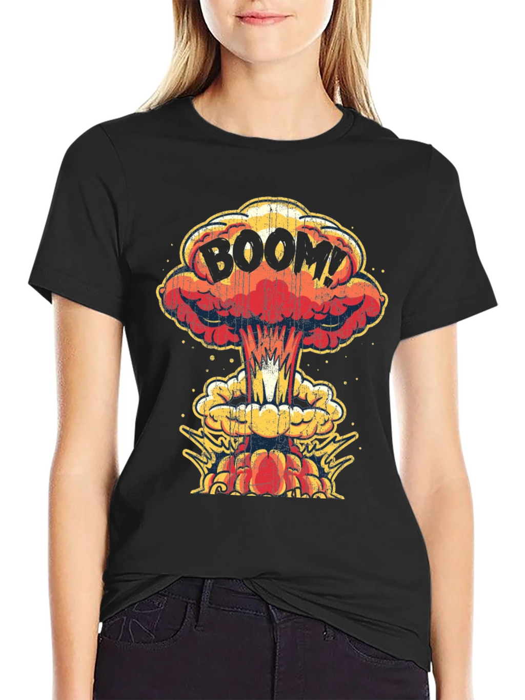 Boom! Graphic Print T-Shirt - Black Cotton Tee product image 2