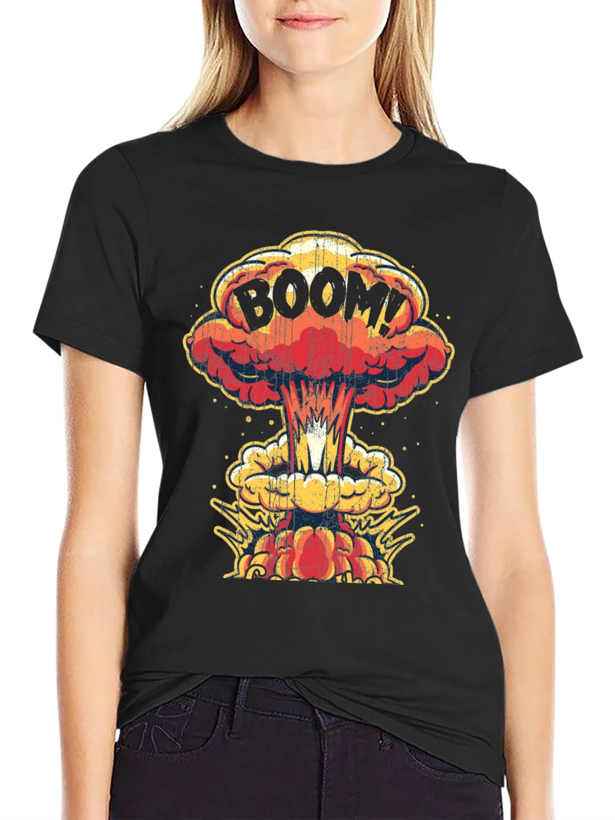 Boom! Graphic Print T-Shirt - Black Cotton Tee product image 2