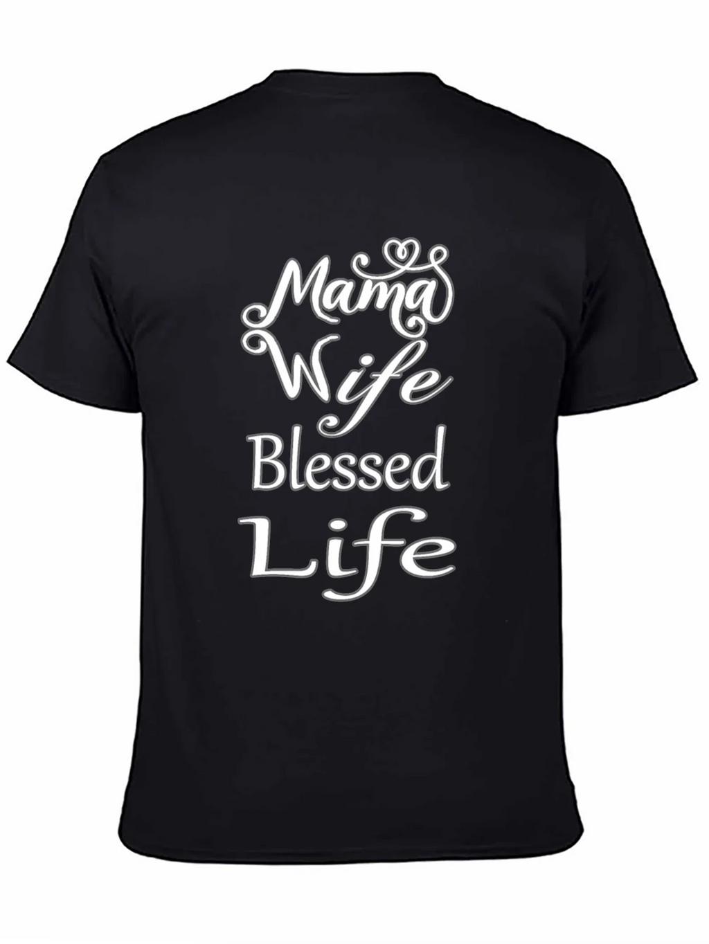 Mama Wife Blessed Life Black T-Shirt product image 4