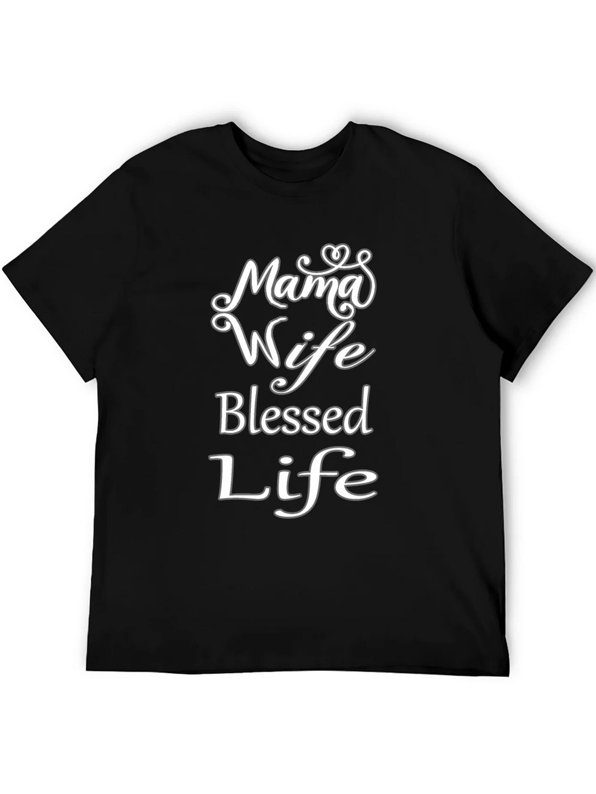 Mama Wife Blessed Life Black T-Shirt product image 5