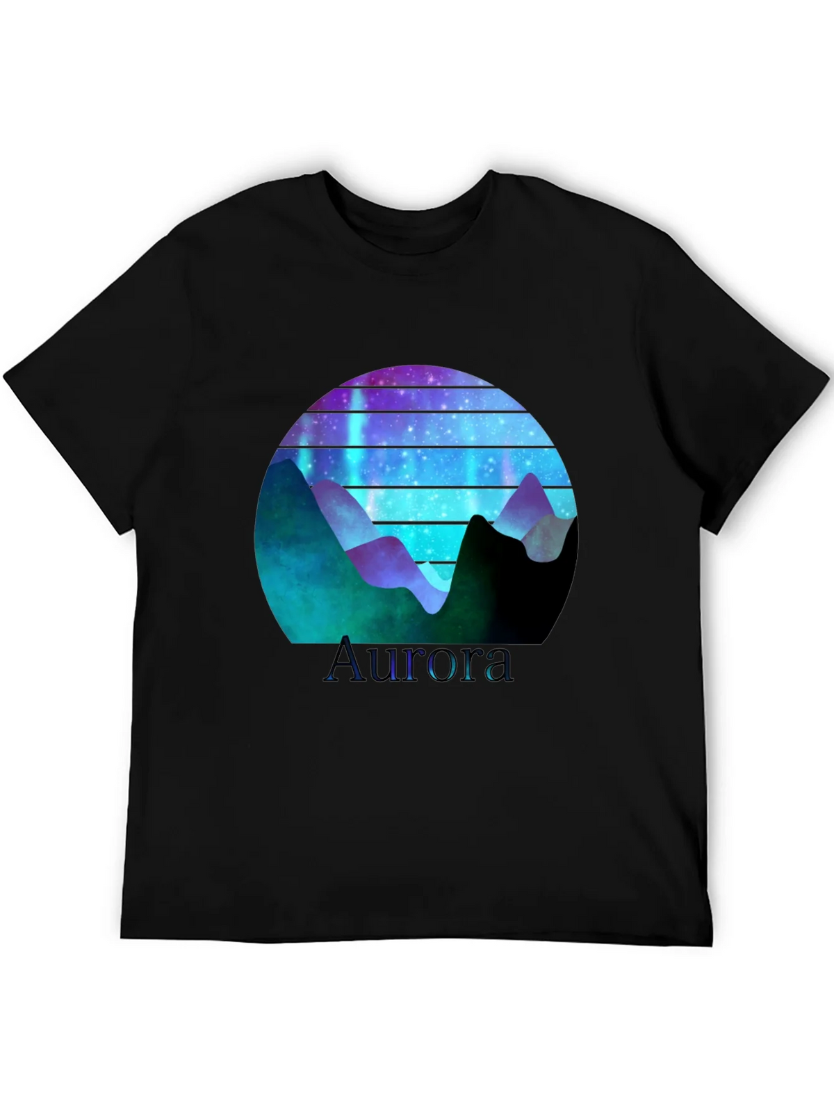 Aurora Graphic T-Shirt - Mountain Nightscape Design product image 5