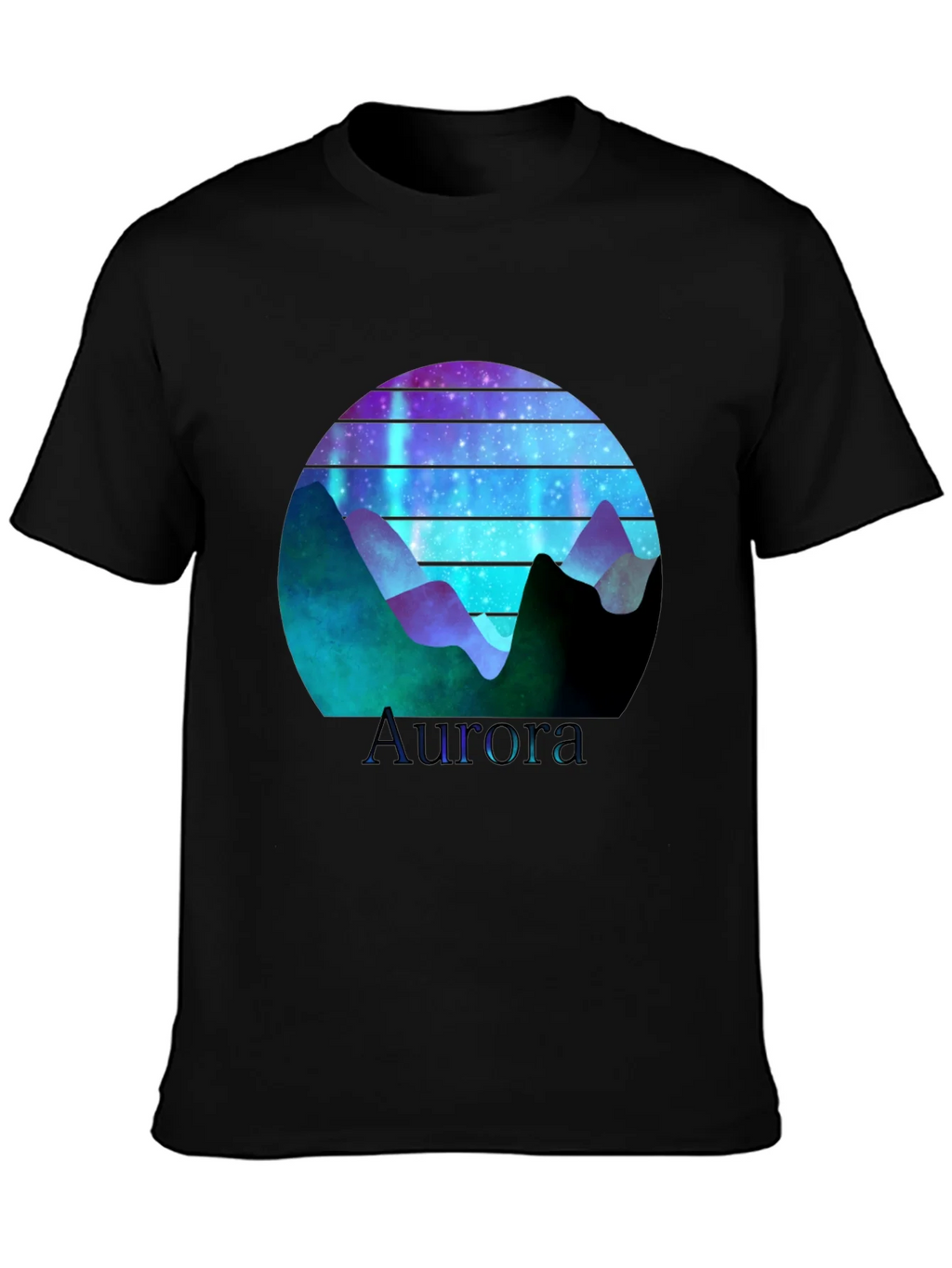 Aurora Graphic T-Shirt - Mountain Nightscape Design product image 3