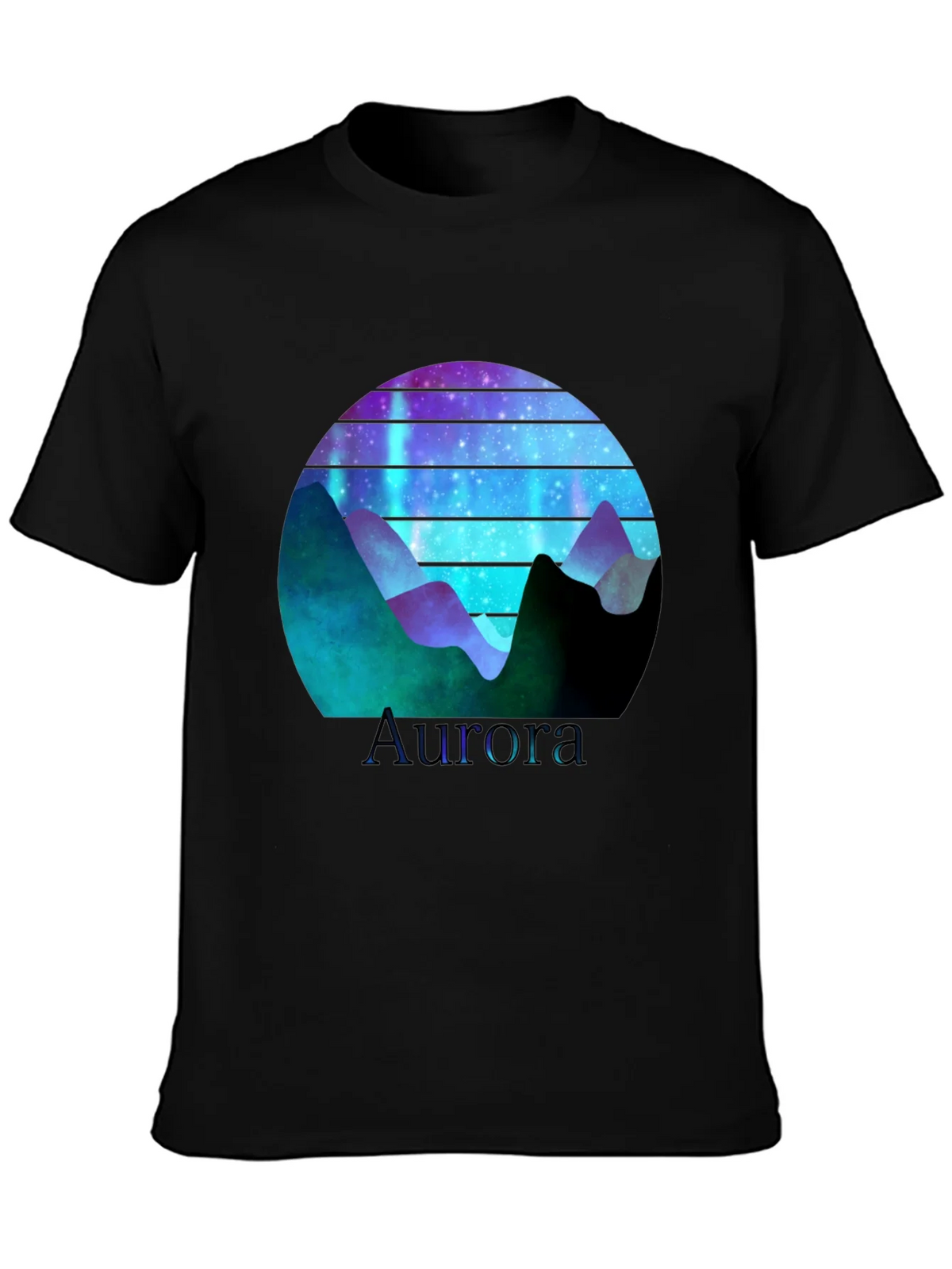 Aurora Graphic T-Shirt - Mountain Nightscape Design product image 3