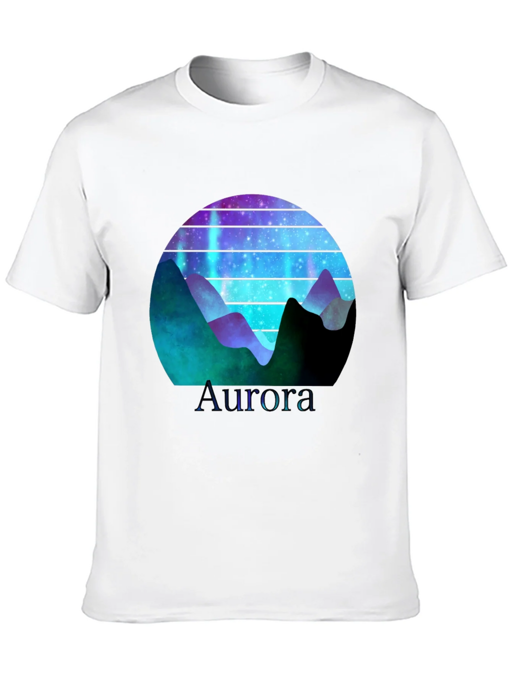 Aurora Graphic T-Shirt - Mountain Nightscape Design product image 9