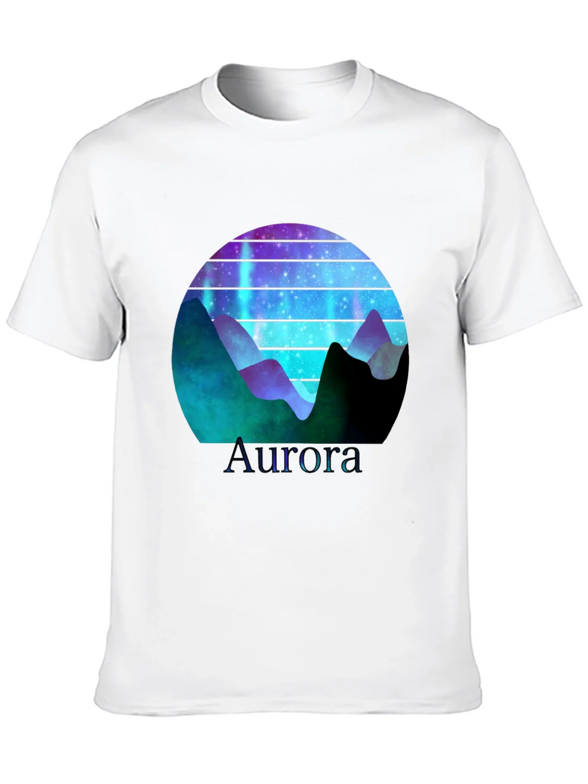 Aurora Graphic T-Shirt - Mountain Nightscape Design product image 9