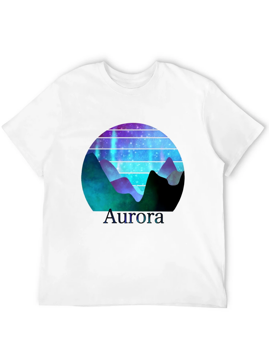 Aurora Graphic T-Shirt - Mountain Nightscape Design product image 11