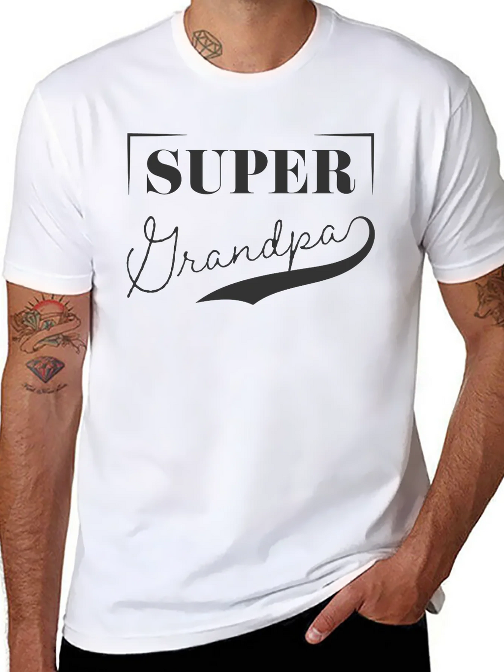 Super Grandpa T-Shirt - Black Crew Neck product image 7