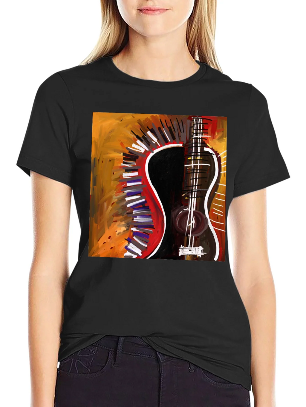 Abstract Guitar Graphic Tee - Stylish Music Lover Shirt product image 2