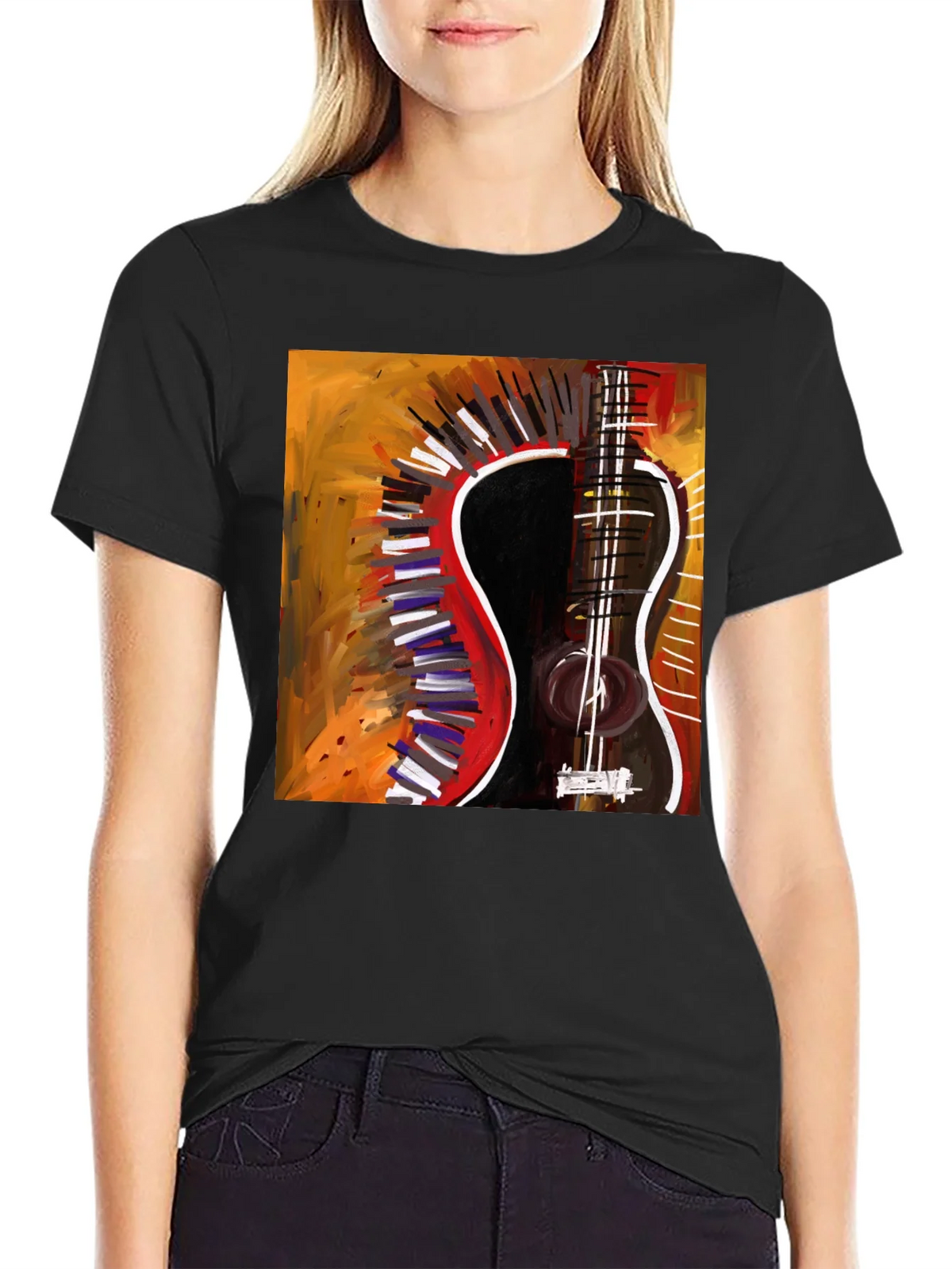 Abstract Guitar Graphic Tee - Stylish Music Lover Shirt product image 2