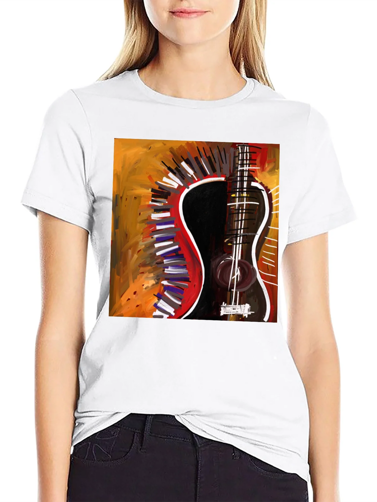 Abstract Guitar Graphic Tee - Stylish Music Lover Shirt product image 8
