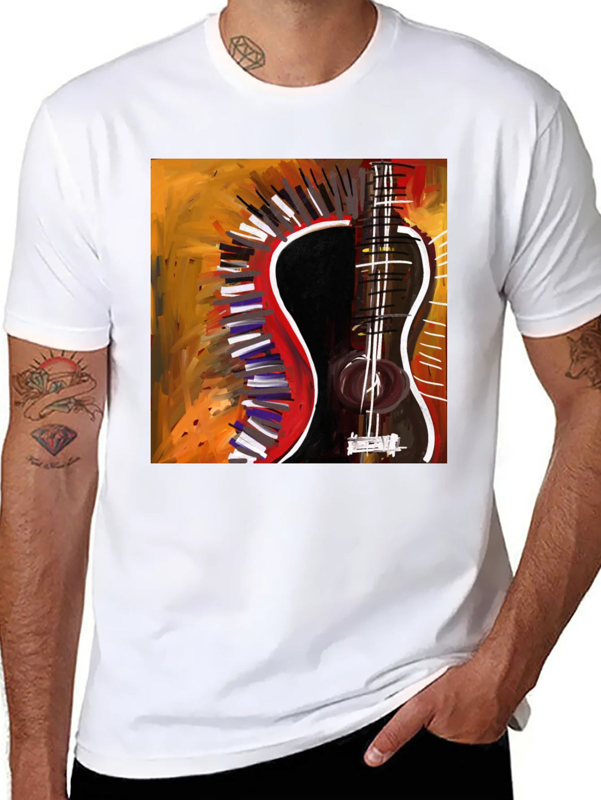 Abstract Guitar Graphic Tee - Stylish Music Lover Shirt product image 7
