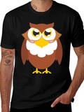 Owl Graphic Tee - Black Cotton Blend Casual Shirt product image 1