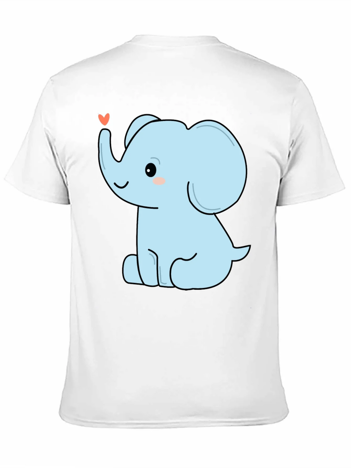Cute Elephant Heart Graphic Tee - Black Cotton T-Shirt product image 7