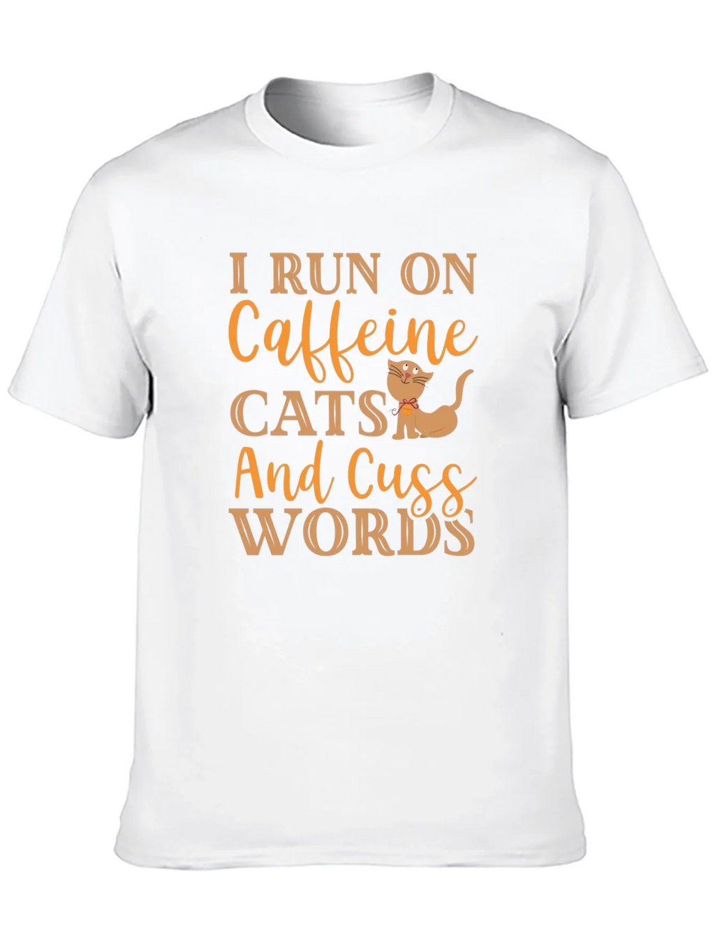 I Run On Caffeine Cats and Cuss Words Black T-Shirt product image 8
