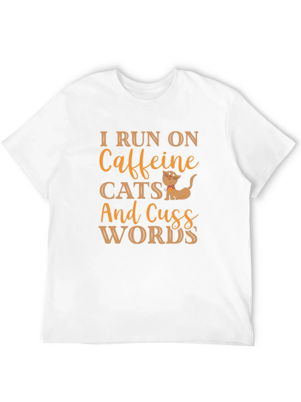 I Run On Caffeine Cats and Cuss Words Black T-Shirt product image 9