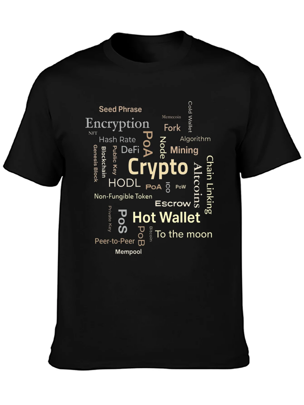 Crypto Word Cloud T-Shirt - Blockchain Bitcoin NFT product image 2