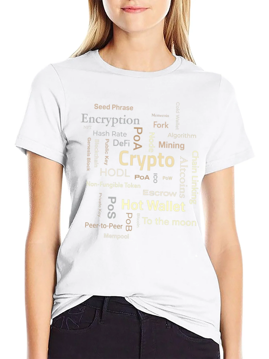 Crypto Word Cloud T-Shirt - Blockchain Bitcoin NFT product image 4