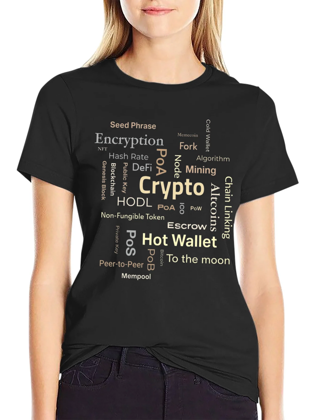 Crypto Word Cloud T-Shirt - Blockchain Bitcoin NFT product image 1