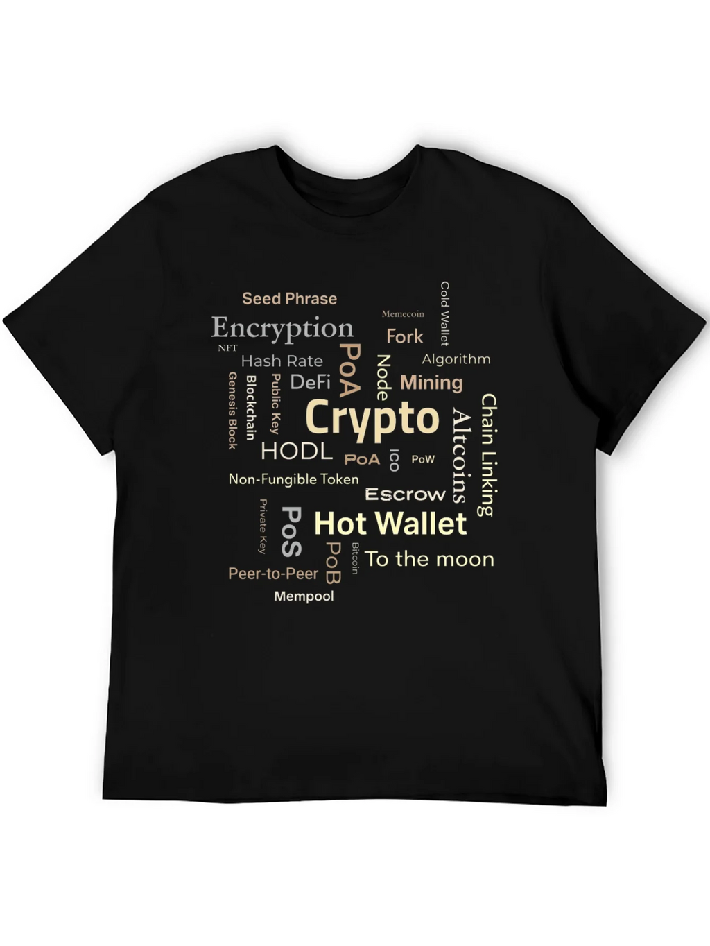 Crypto Word Cloud T-Shirt - Blockchain Bitcoin NFT product image 3