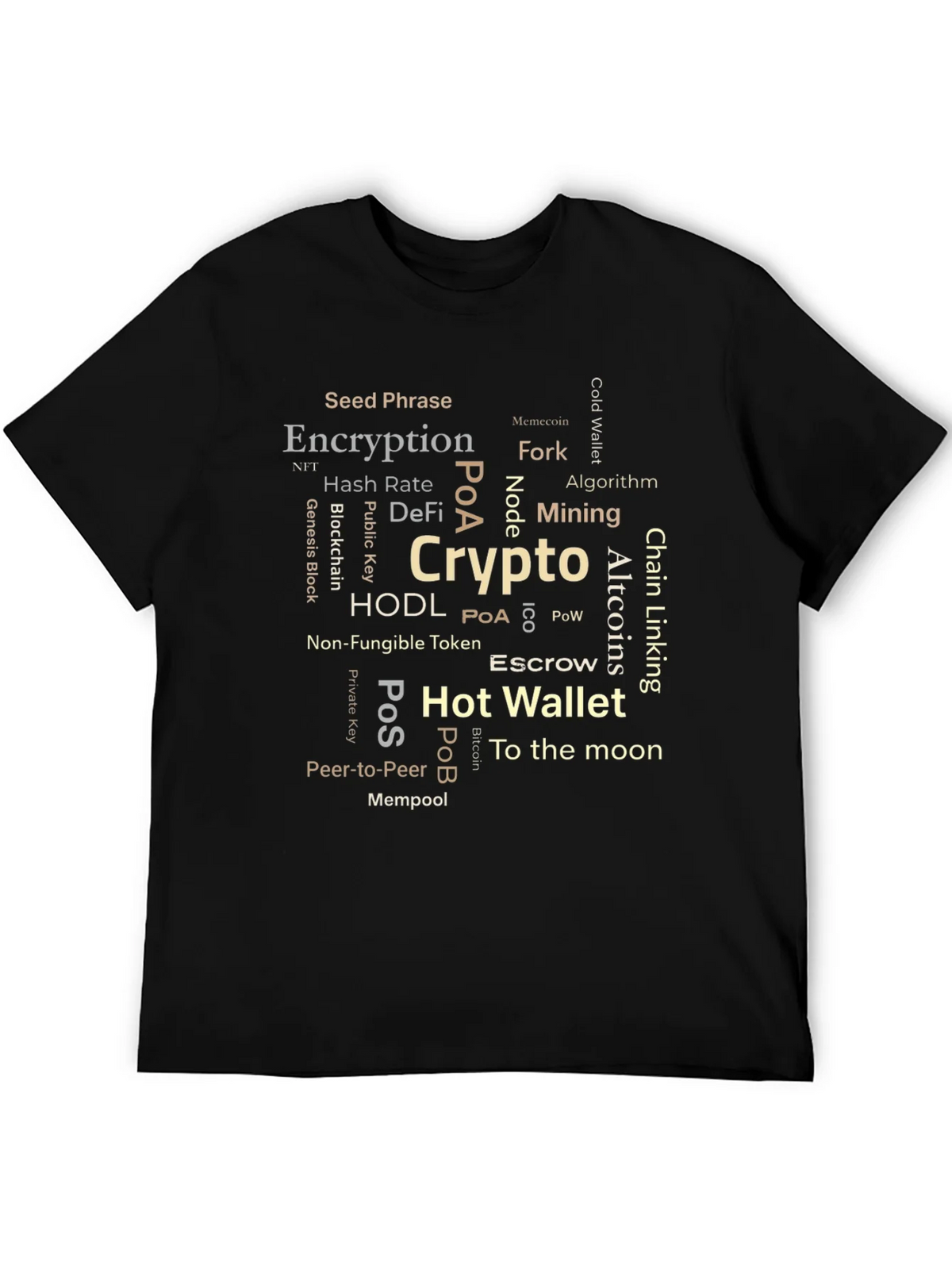Crypto Word Cloud T-Shirt - Blockchain Bitcoin NFT product image 3