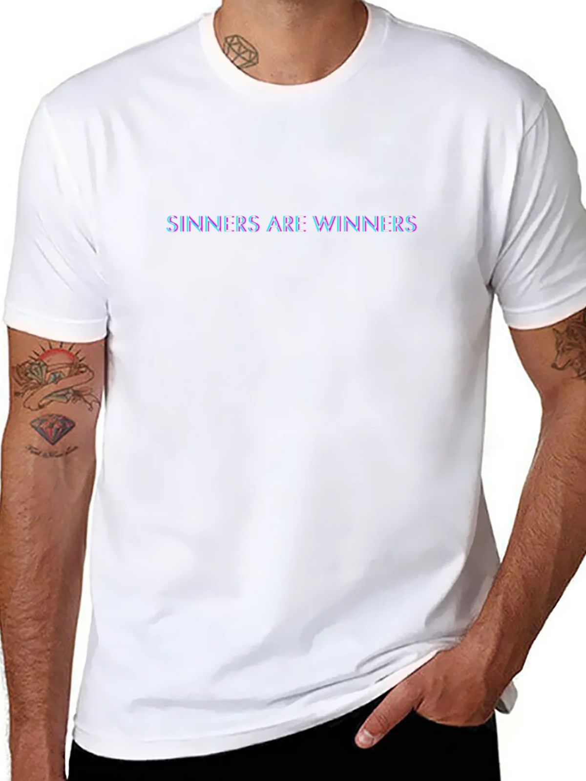 Sinners Are Winners Black Graphic Tee product image 4