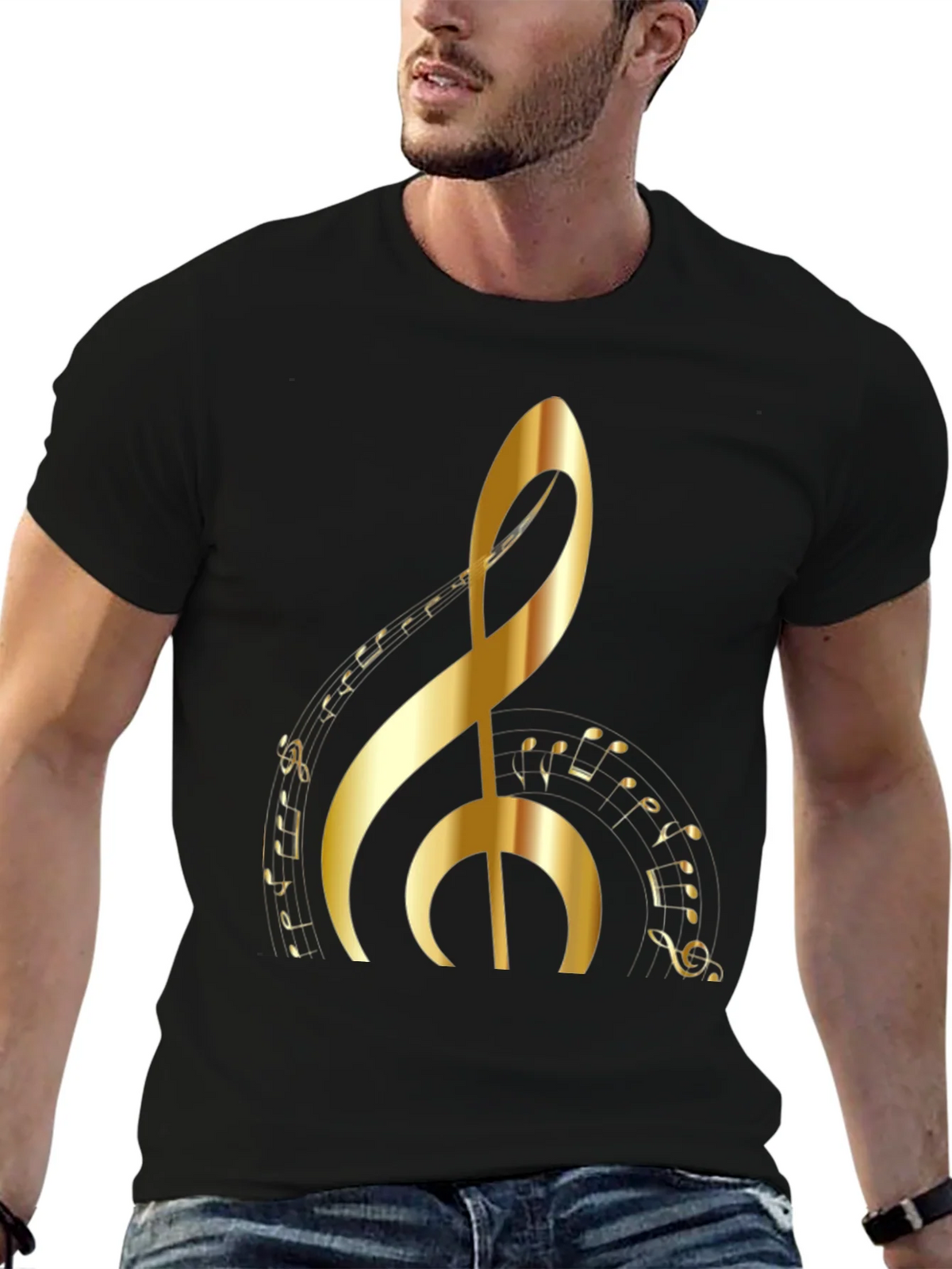 Golden Clef Music Note T-Shirt product image 6