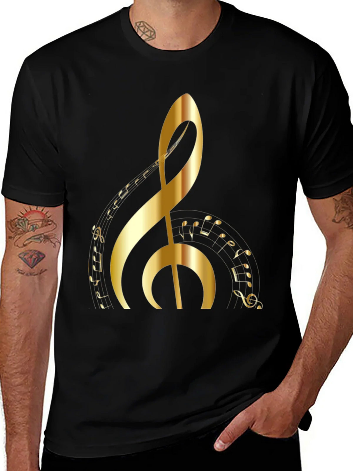 Golden Clef Music Note T-Shirt product image 1