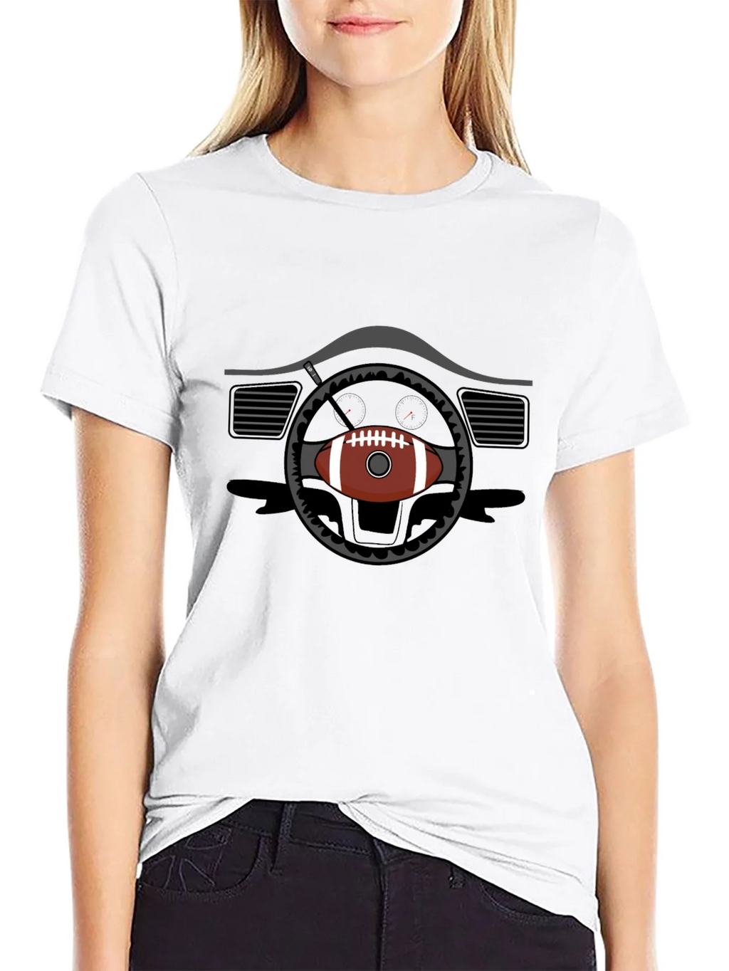 Football Steering Wheel Graphic Tee product image 5