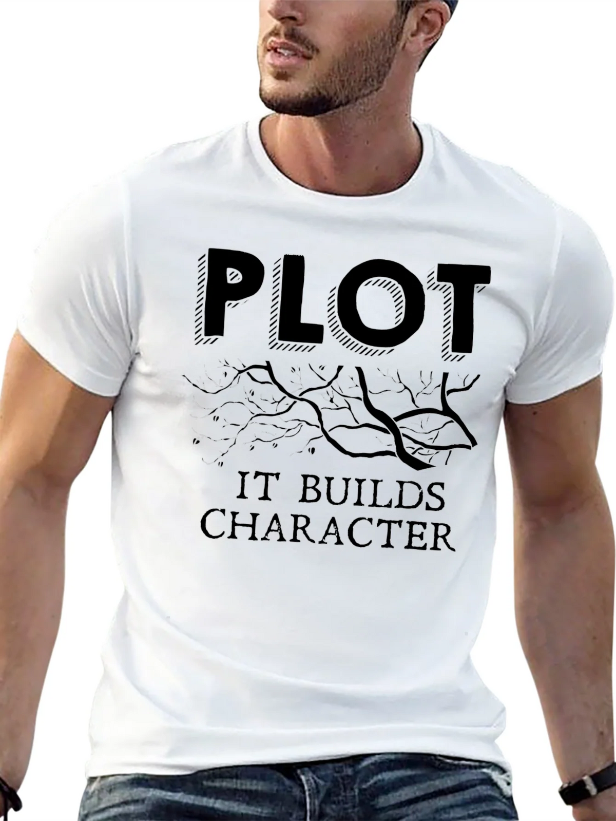 Plot Builds Character Black T-Shirt product image 11