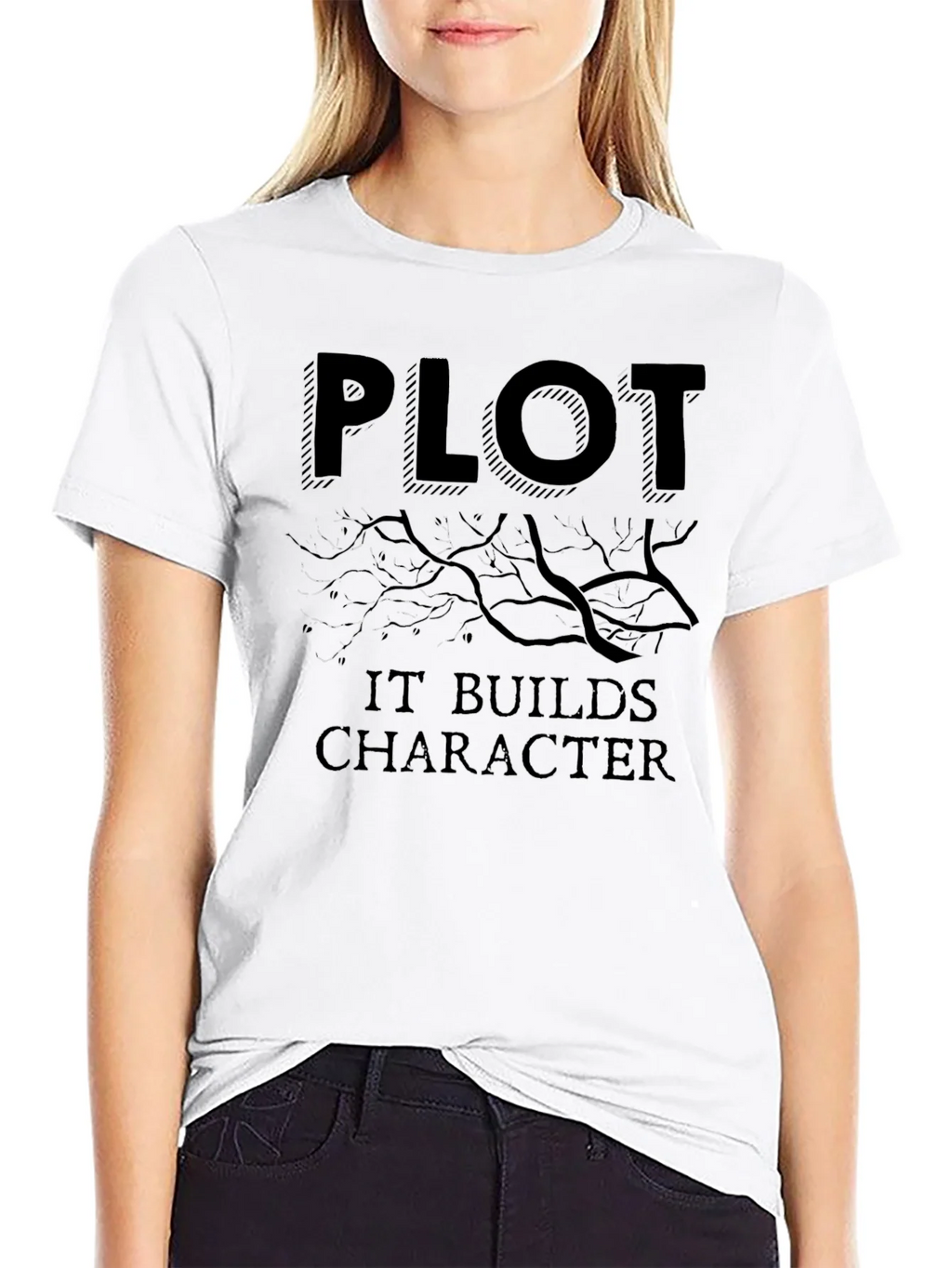 Plot Builds Character Black T-Shirt product image 7