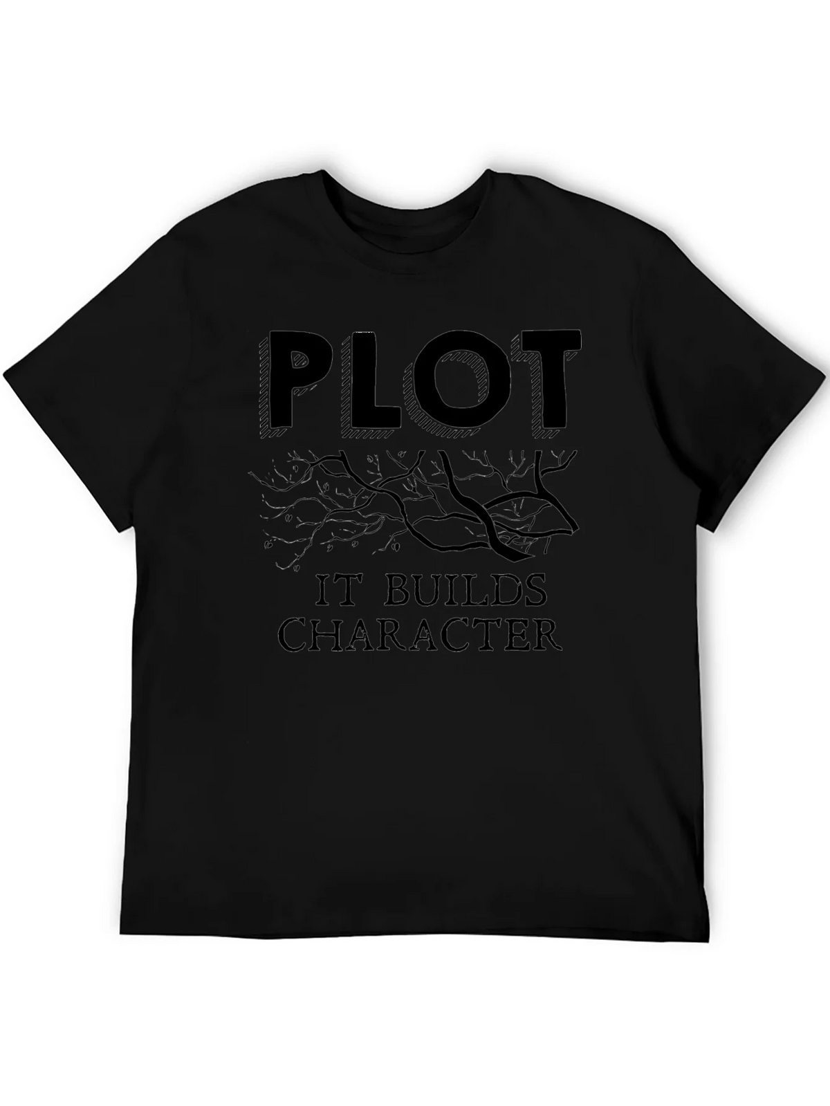 Plot Builds Character Black T-Shirt product image 4