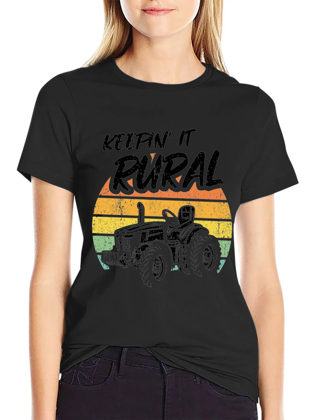 Keepin It Rural Tractor Graphic Tee - Black product image 2