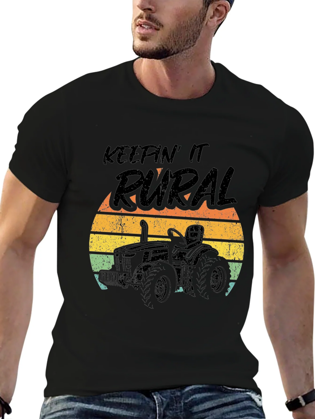 Keepin It Rural Tractor Graphic Tee - Black product image 6