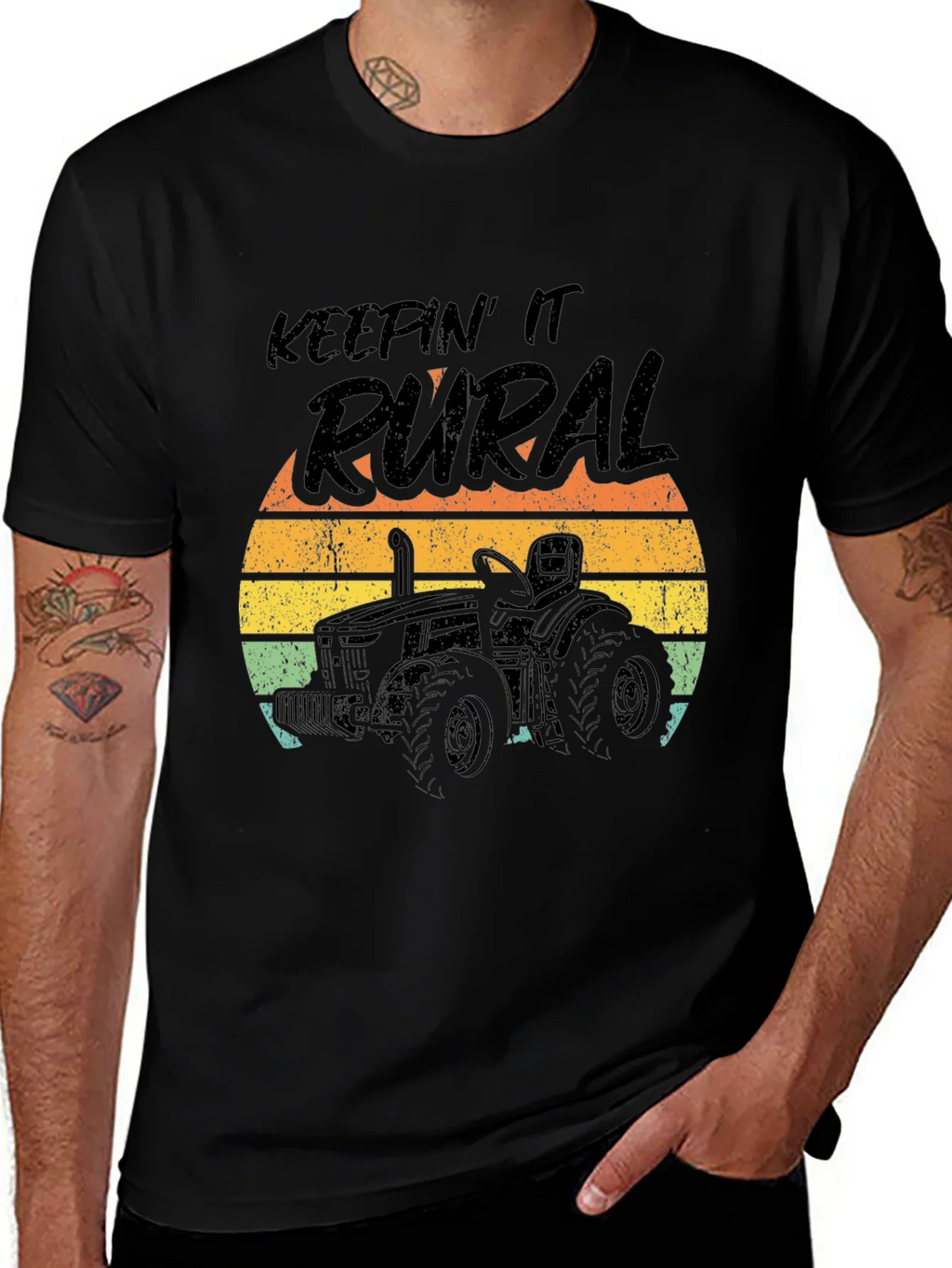 Keepin It Rural Tractor Graphic Tee - Black product image 1